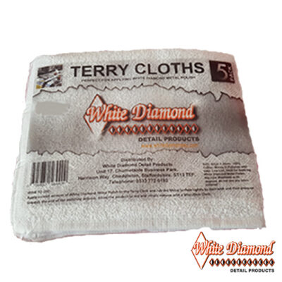 White Diamond Detail Products Terry Cloths Pack of 5